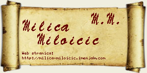 Milica Miloičić vizit kartica